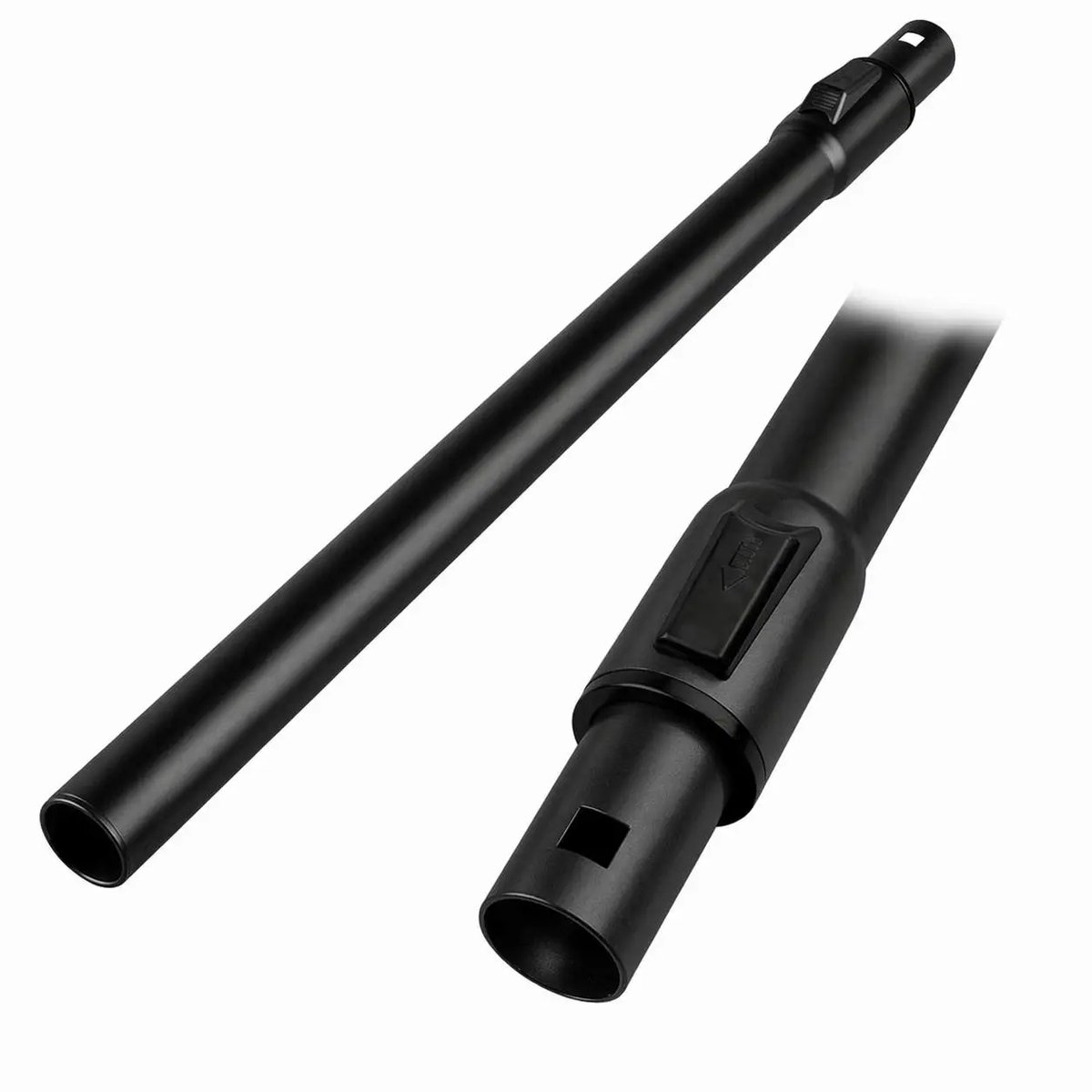 SQOON® telescopische zuigbuis 35 mm aluminium zwart geschikt voor Miele, Bosch, Siemens en Kärcher stofzuigers - lengte 590-1000 mm - met vierkante vergrendeling en kunststof bus