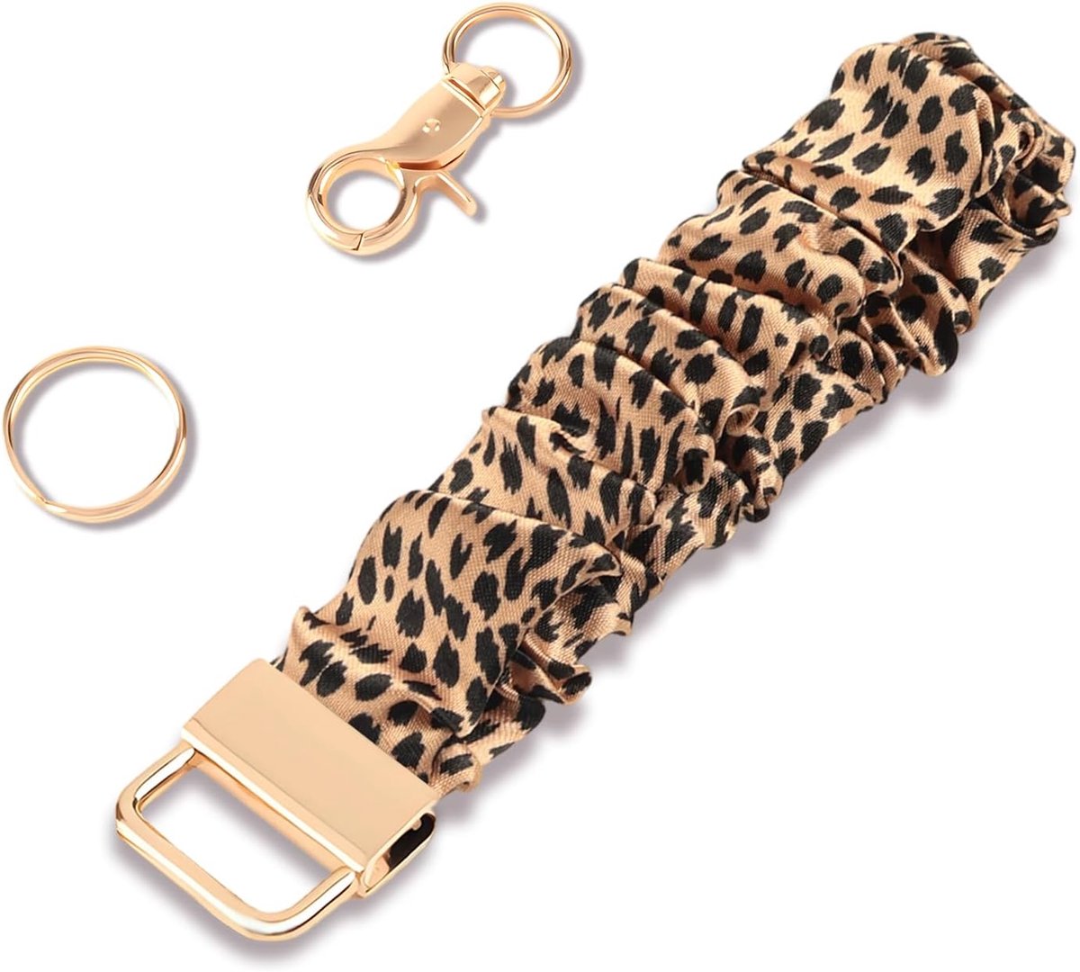 Sleutelhanger met luipaardpatroon, tashanger voor tas, charms, auto, sleutelhanger, pluche, schattige strik sleutelhanger voor vrouwen en meisjes