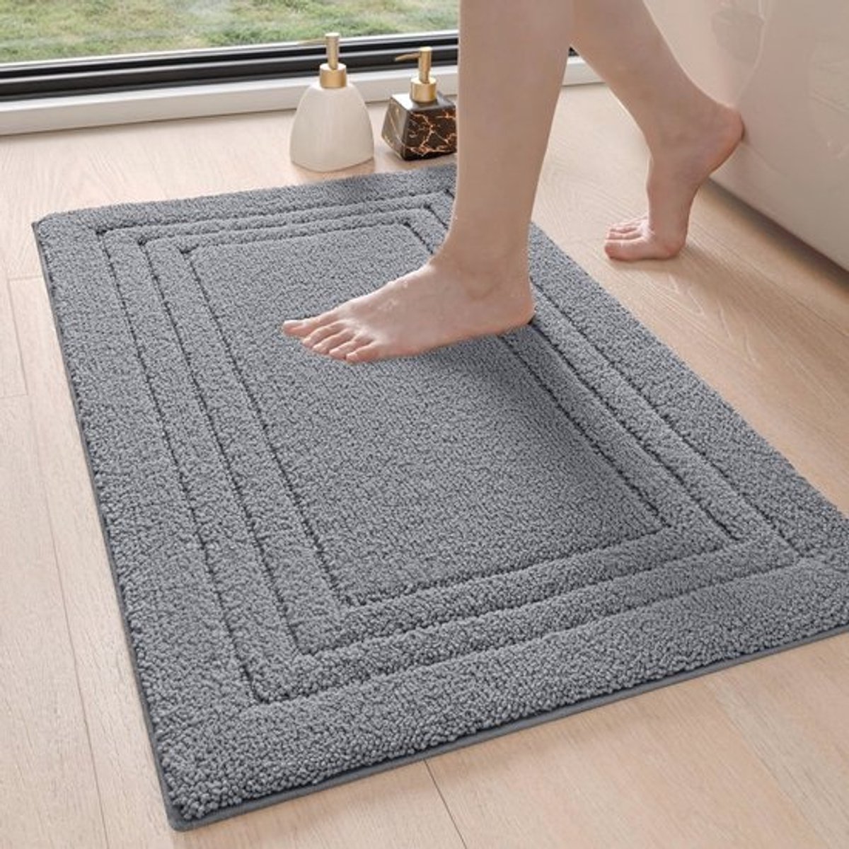 Badmat - Badkamertapijt - Badkamer comfort - Super absorberend - 60 x 90 cm - Donkergrijs