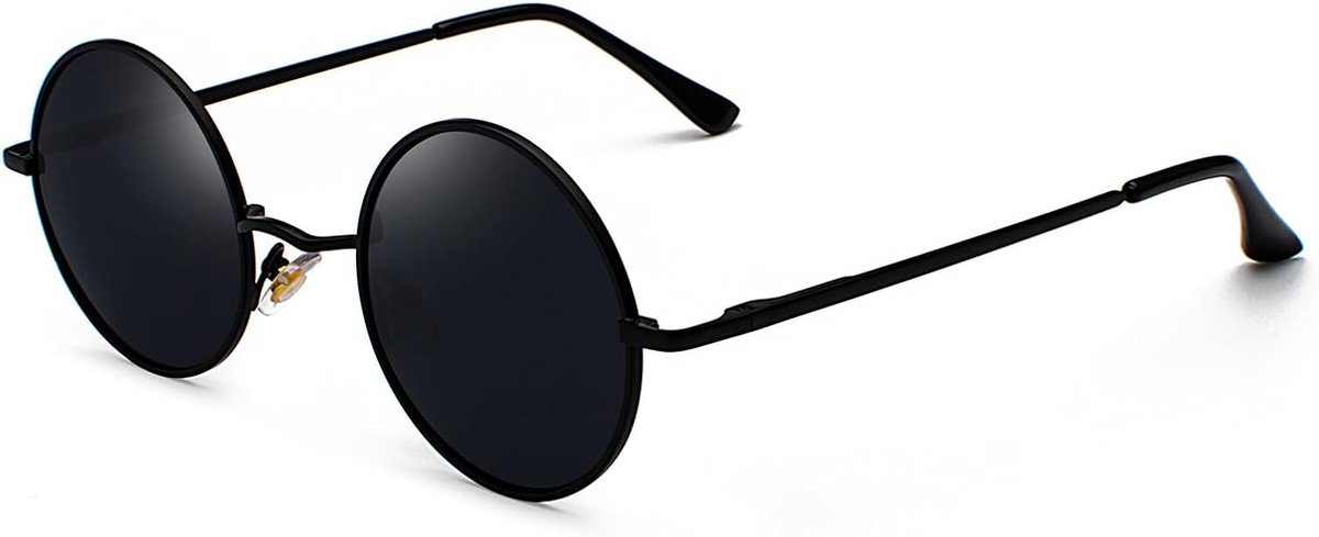 Ronde gepolariseerde zonnebril voor dames en heren, vintage ronde punk-stijl bril met UV400-bescherming