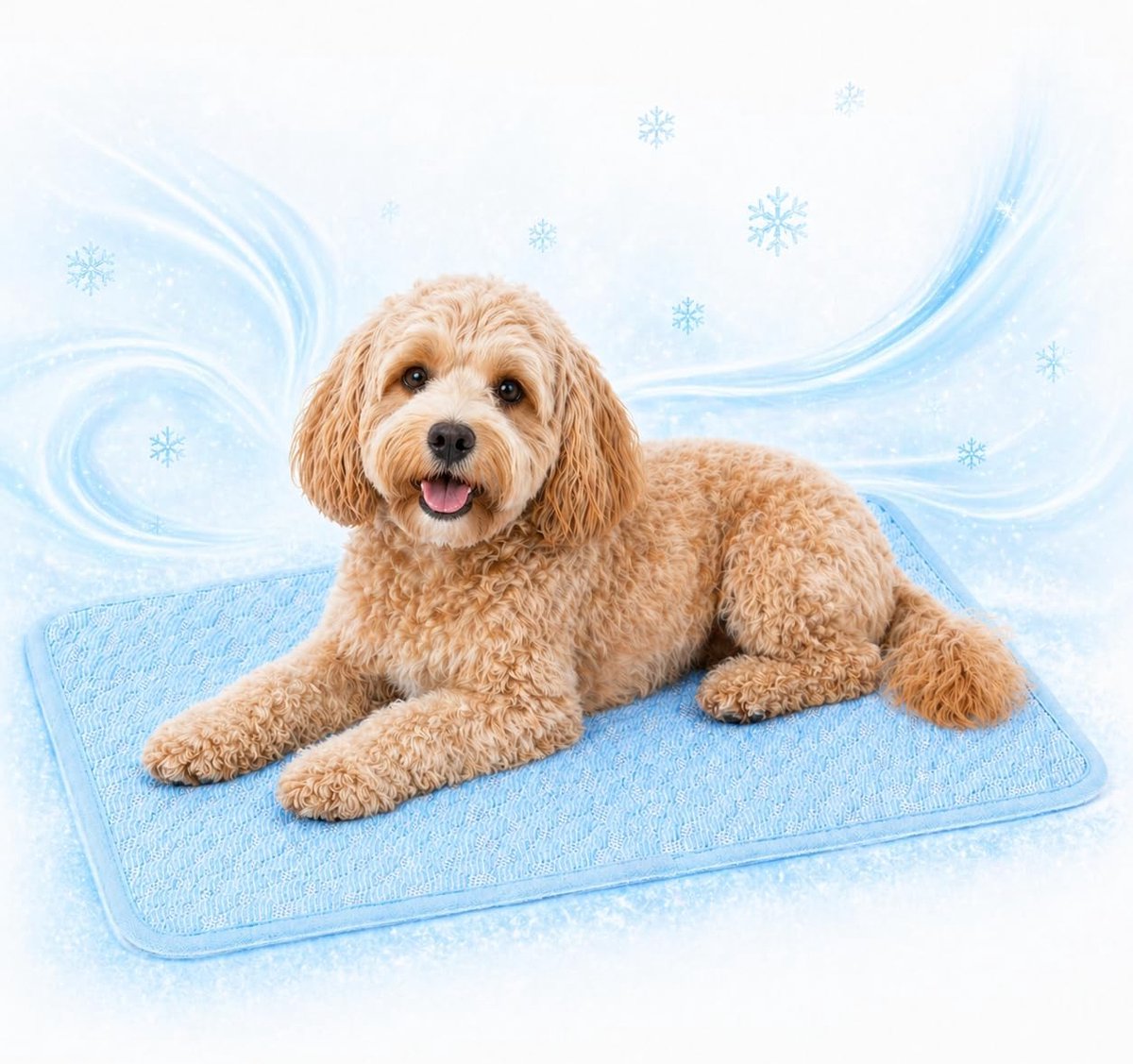 Koelmat voor honden en katten, duurzaam, wasbaar en herbruikbaar, voor thuis, auto, reizen, niet-giftig zomerkoelbed (blauw, M)