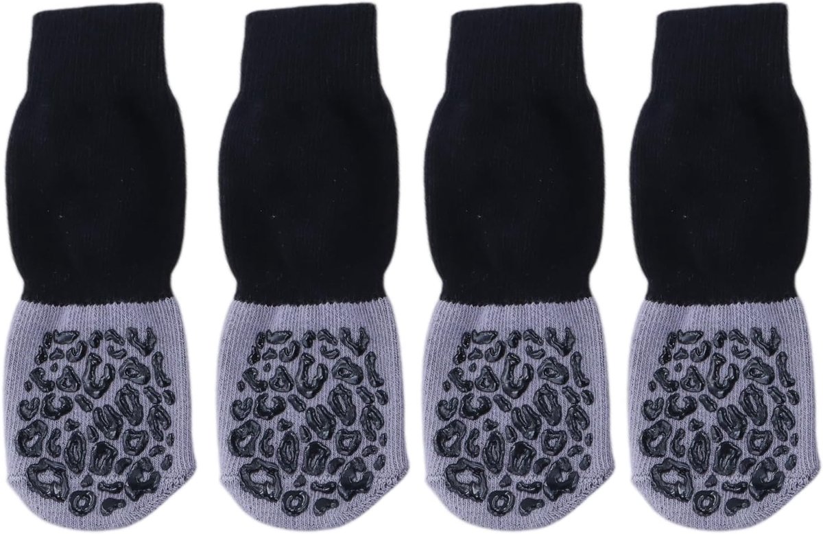 Antislip met verstelbare bandjes, pootbescherming voor honden binnen en buiten, antislip hondenschoenen van katoen, M