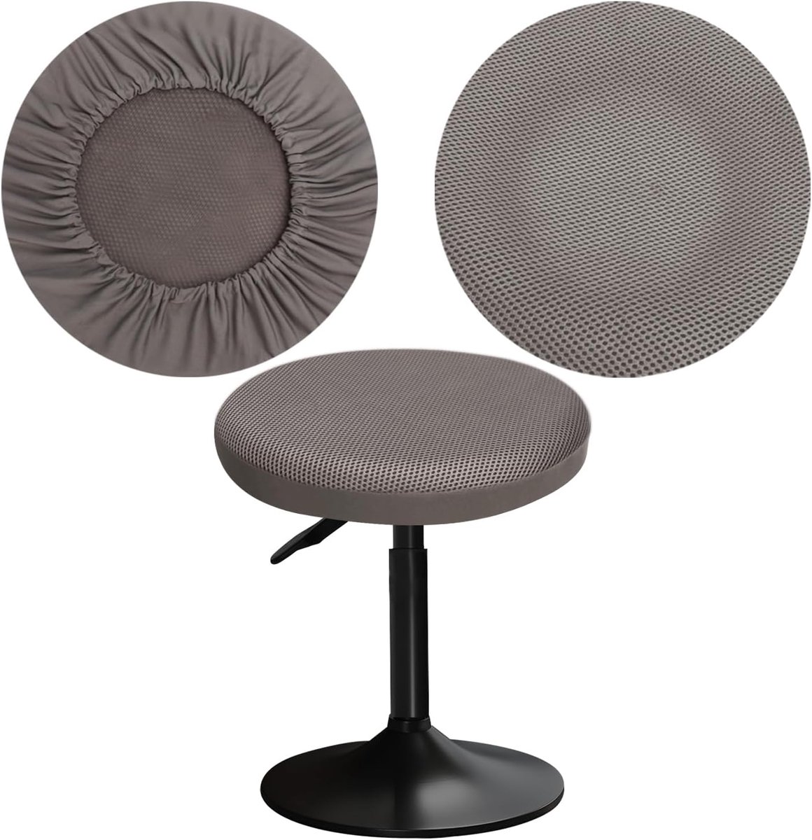 Krukhoezen Rekbaar 12-16 Inch/30-40 cm Ronde Barkrukhoes van Ademend Gaas, Goede Bescherming en Perfecte Pasvorm, Eenvoudig te Reinigen (1, Grijs)