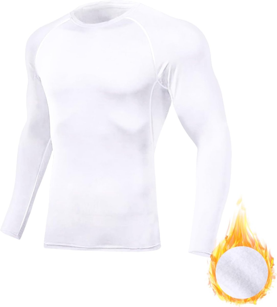 Compressie-basislaag voor heren, thermische top voor heren, fleece gevoerde winteronderlaag, ademend, atletisch, heren, sport, lange mouwen, fitnesspanty's voor hardlopen, basketbal, gym,