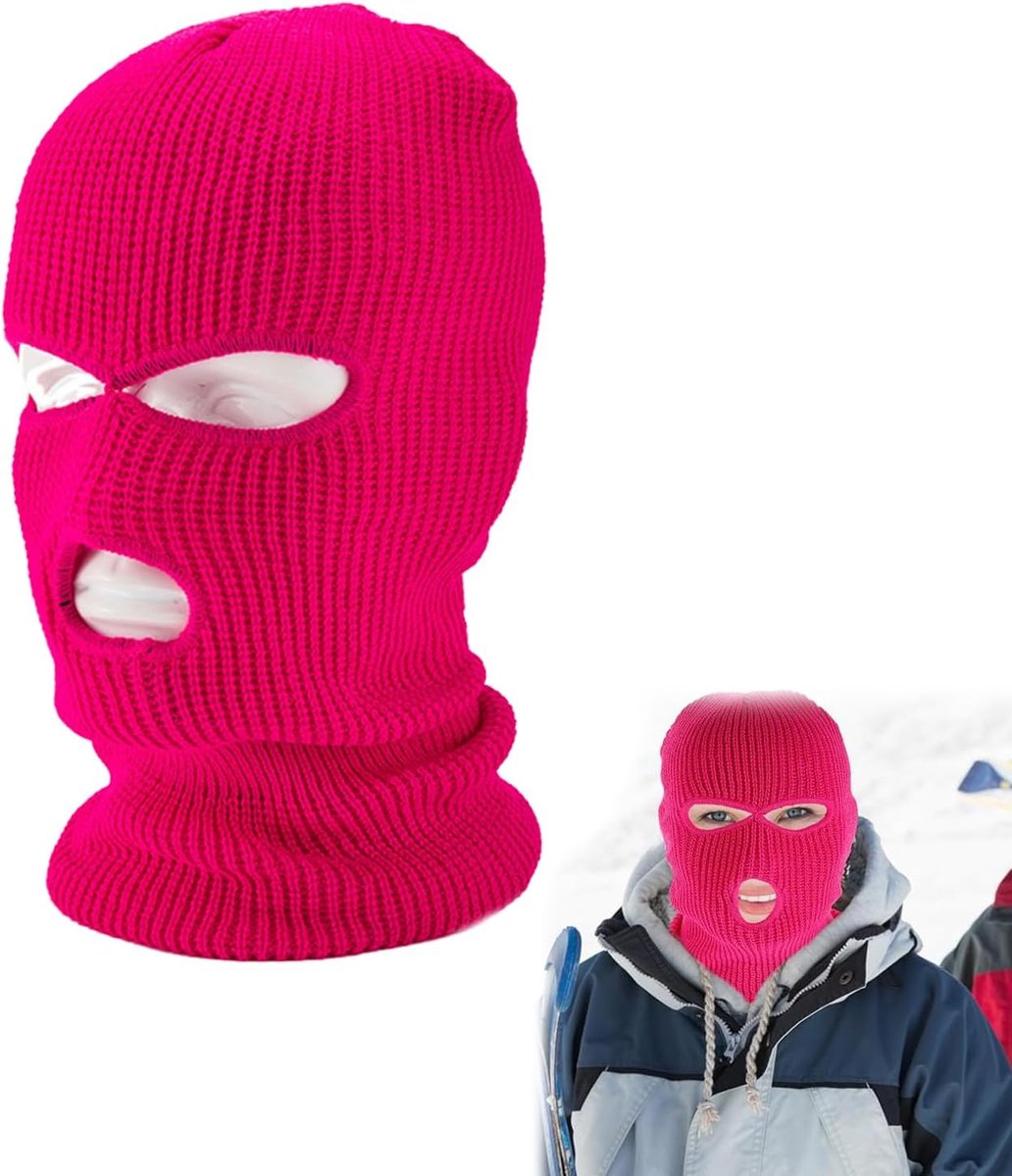 Skimasker voor de Winter,Bivakmuts,Fiets Gezichtsmasker,Bivakmuts met 3 Gaten,Winter voor Outdoor Sport