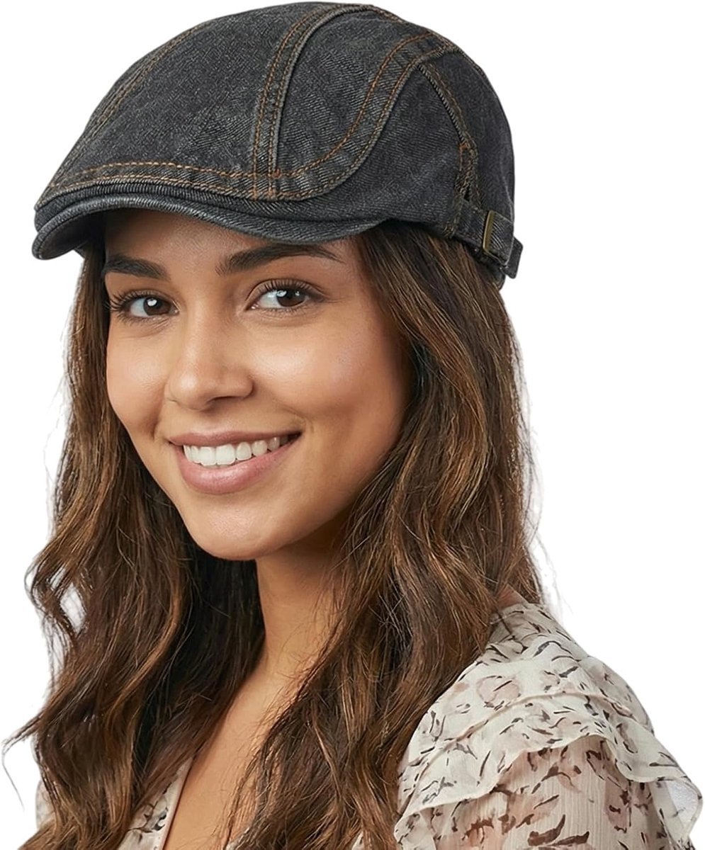 Denim Katoen Baret Hoed, Baskenmuts Unisex Flat Cap Ivy Newsboy Cabbie Caps Driving Hat