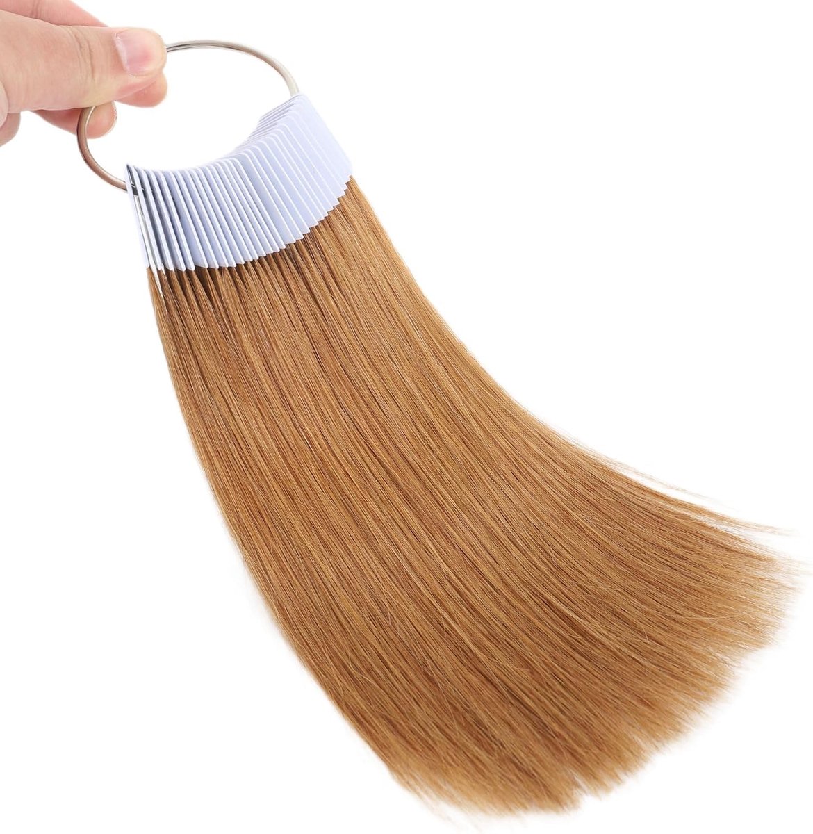 Kleurproefstukken van mensenhaar Lichtbruin Toon niveau 6 Natuurlijke proefmonsters voor salongebruik 30 stuks 8 inch (20 cm)