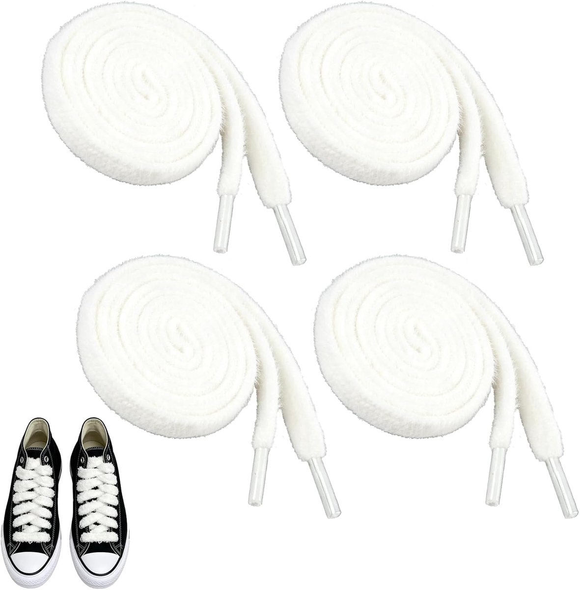 16 mm pluizige pluche veters voor schoenen, dikke bontveters voor sneakers, zacht breed koord voor sneakers en sportschoenen
