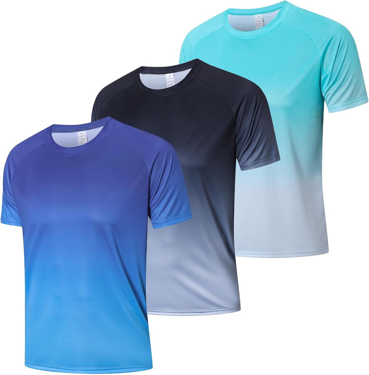 Rashguard UV-hemd voor heren, UPF 50+, UV-zwem-T-shirt, zonwering, ademend, sneldrogend, voor surfen in de open lucht, 3 stuks
