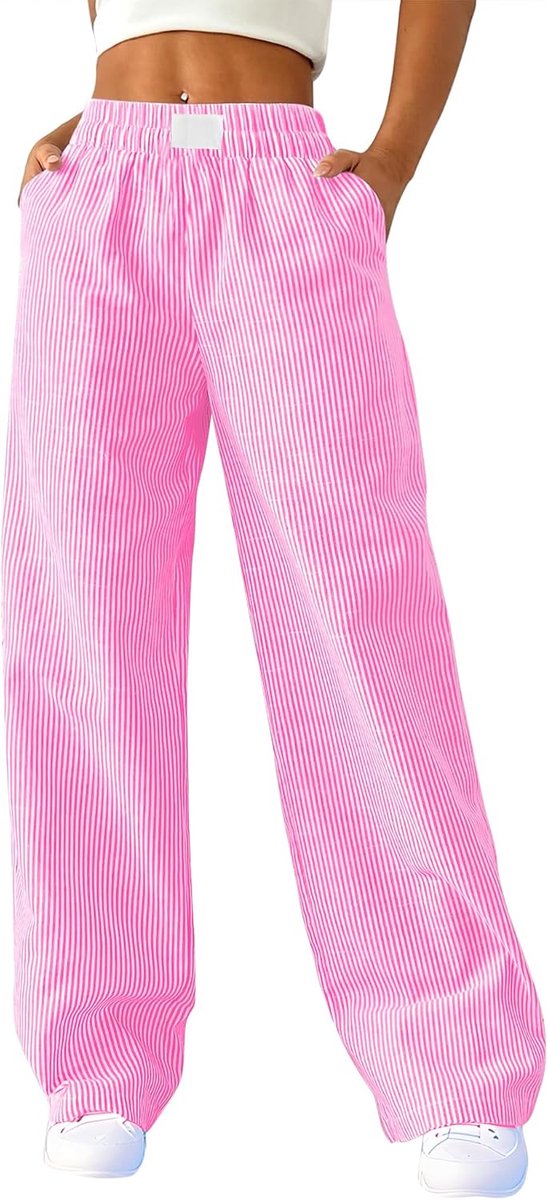 Damespyjama, zachte casual loungewear, zomer 2026, loungebroek voor dames, met zakken, katoenen nachtkleding