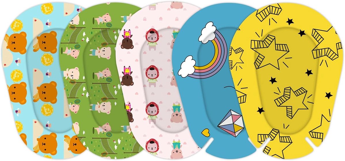 100 stuks 5 stijlen cartoon oogpads plakbandages ademende oogkleppen voor kinderen en volwassenen