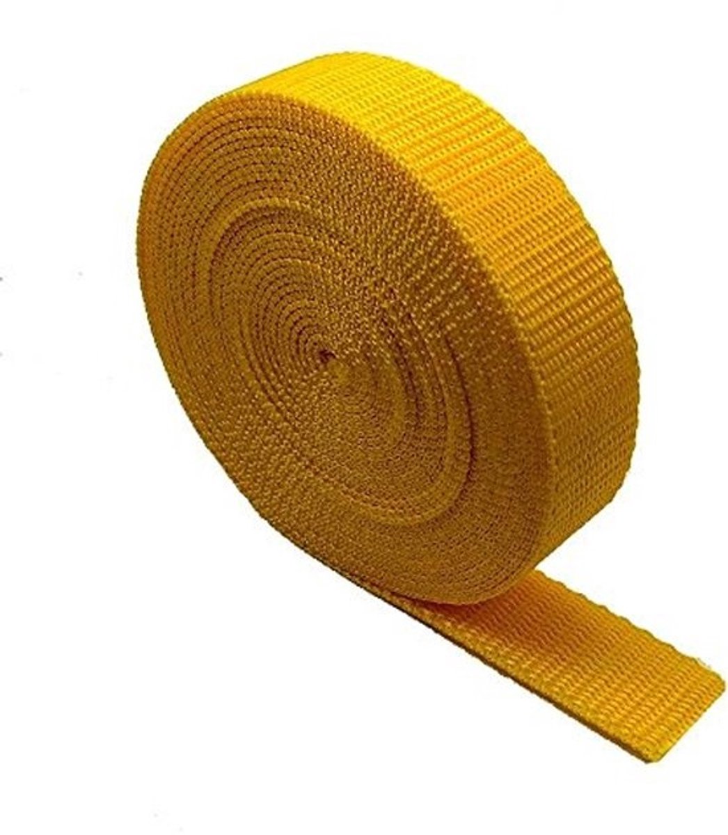 Zware Webbing Strap Tape - 5 Meter - Voor Rugzakken, Bagage en Riemen (Geel, 50mm)