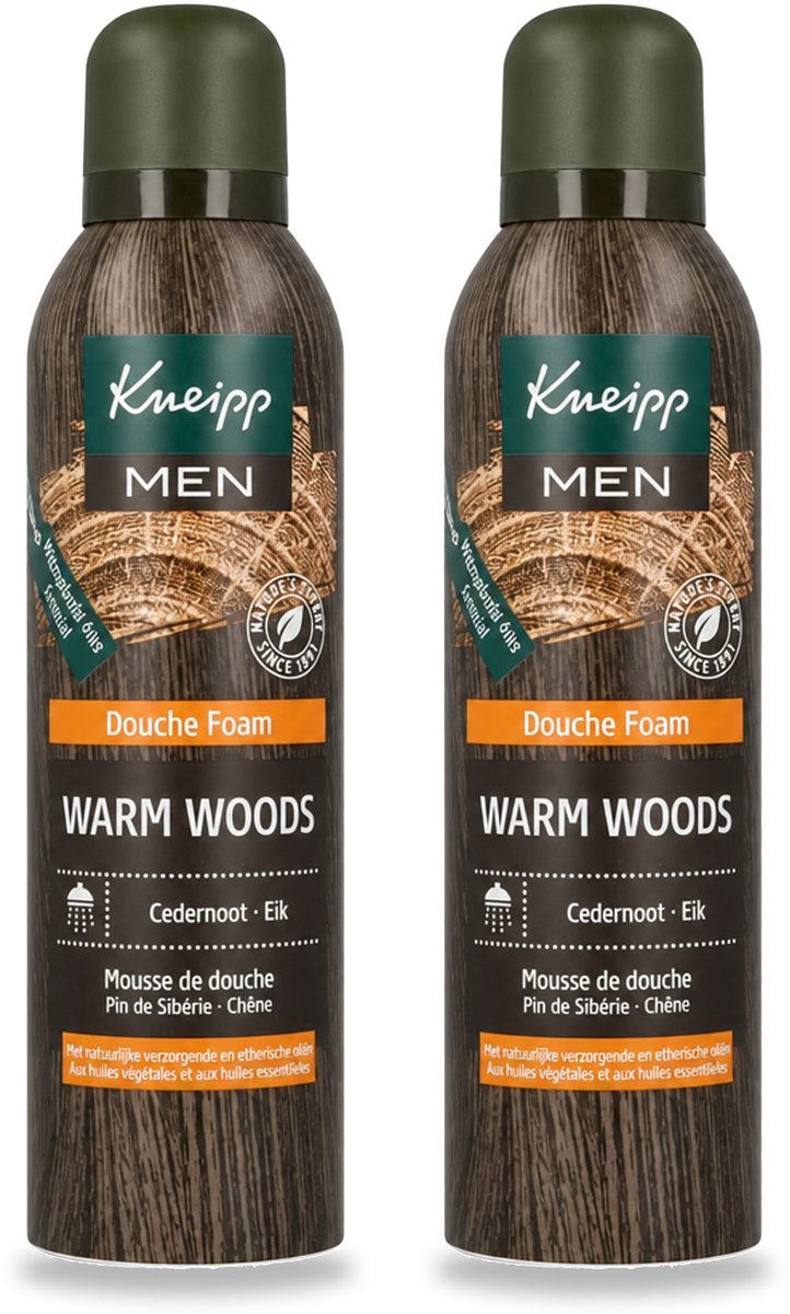 2 x Kneipp - Douche schuim - Men - Warm Woods - Warme houtgeur - 200 ml - Voordeelverpakking - 2 stuks