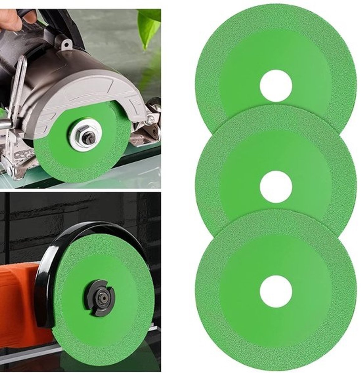 Dailygoody - Set diamantsnijschijven - 125 mm voor glas en keramiek - Set van 3 voor tegels - Snijkwaliteit van hoog niveau - Geschikt voor doe-het-zelvers