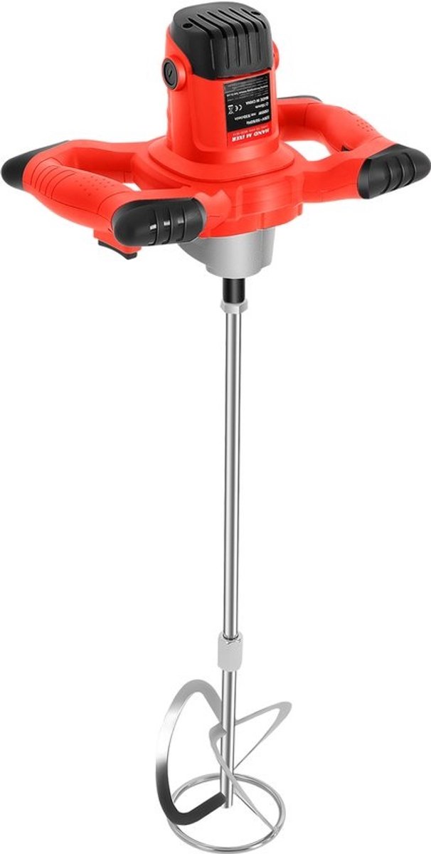 NAVOBIZ-betonmixer - Handmixer voor cement - Mortelmixer - 6 instelbare snelheden - Dubbele handgreep - Dubbel S-vormig mengblad