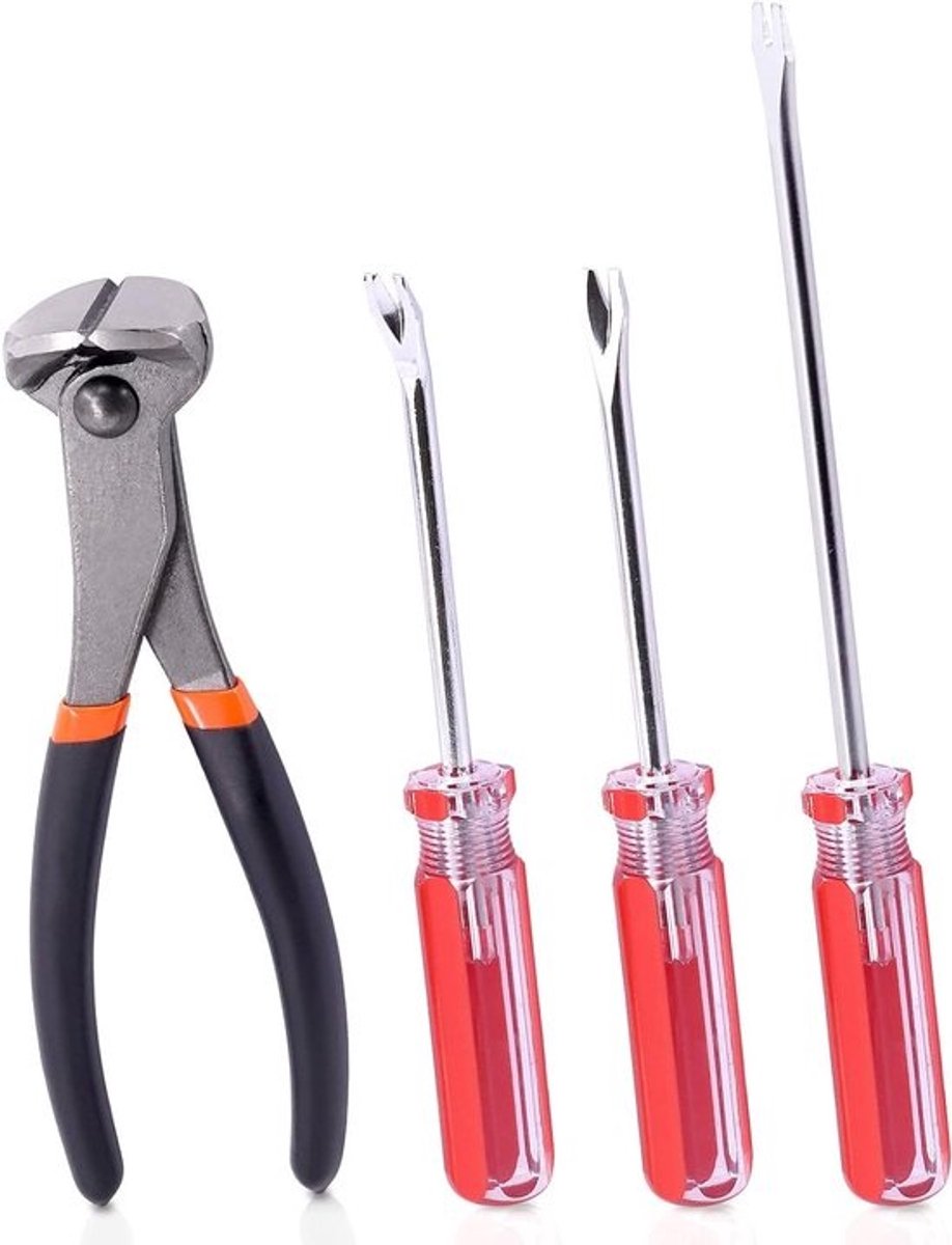 4 stuks nagelverwijderingsgereedschap met 7 inch knip- en tacklifters - voor efficiënt verwijderen van spijkers en nietjes