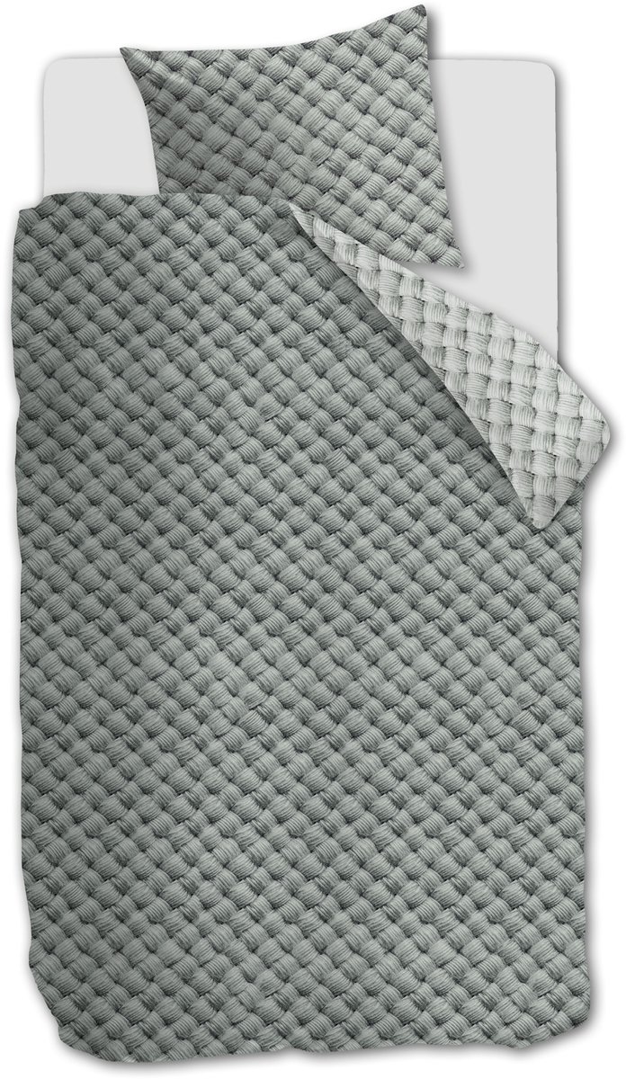 Rivièra Maison Woven Wool dekbedovertrek - Eenpersoons - 140 x 200/220 cm - Groen van Merkloos — afbeelding 2