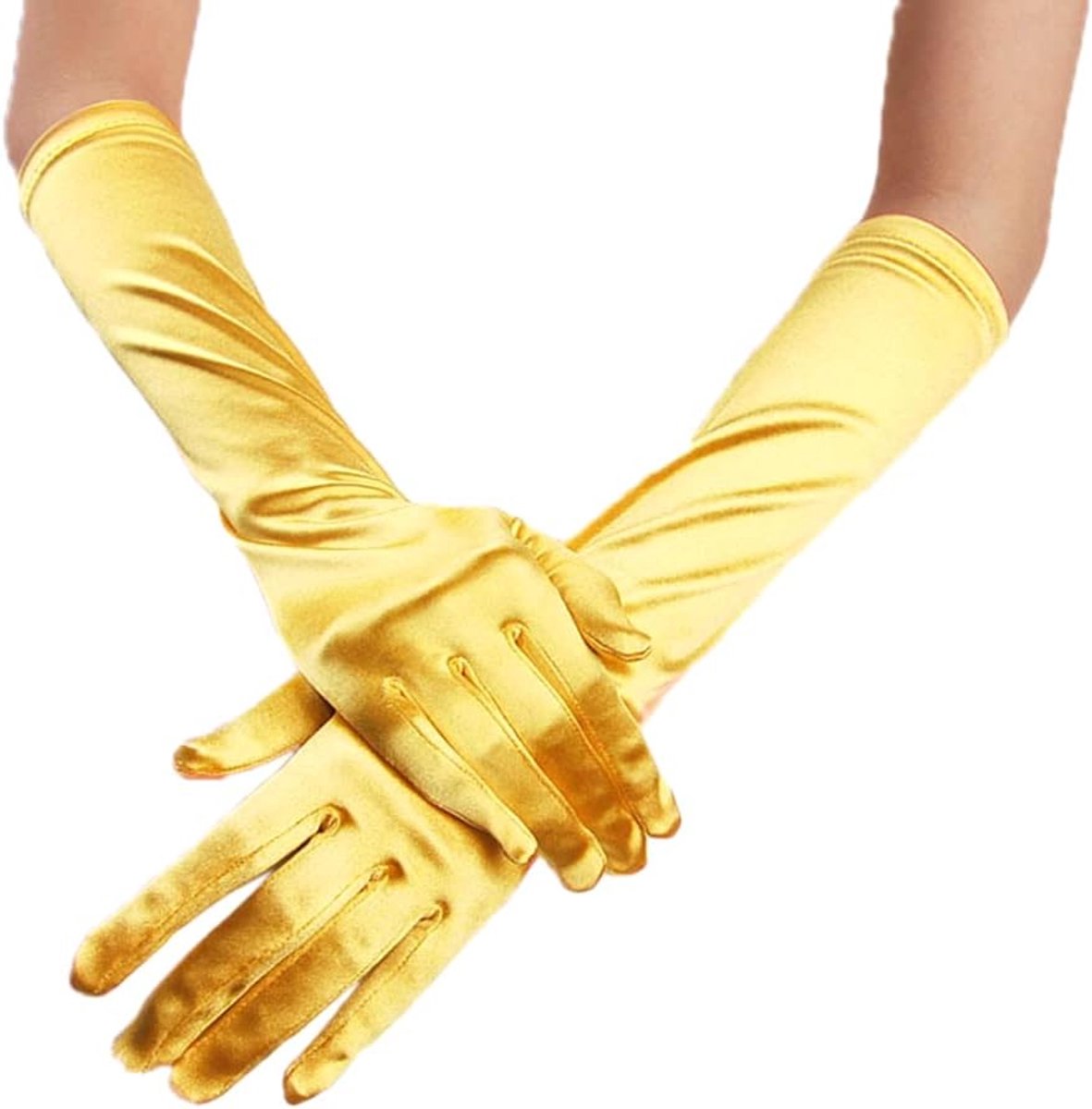 Handschoenen, lang, elastisch, elegant, jaren 20-stijl, avondhandschoenen, satijn, gothic, opera, feest, bruiloft, bruid, handschoenen voor feestelijke carnavalskostuums en