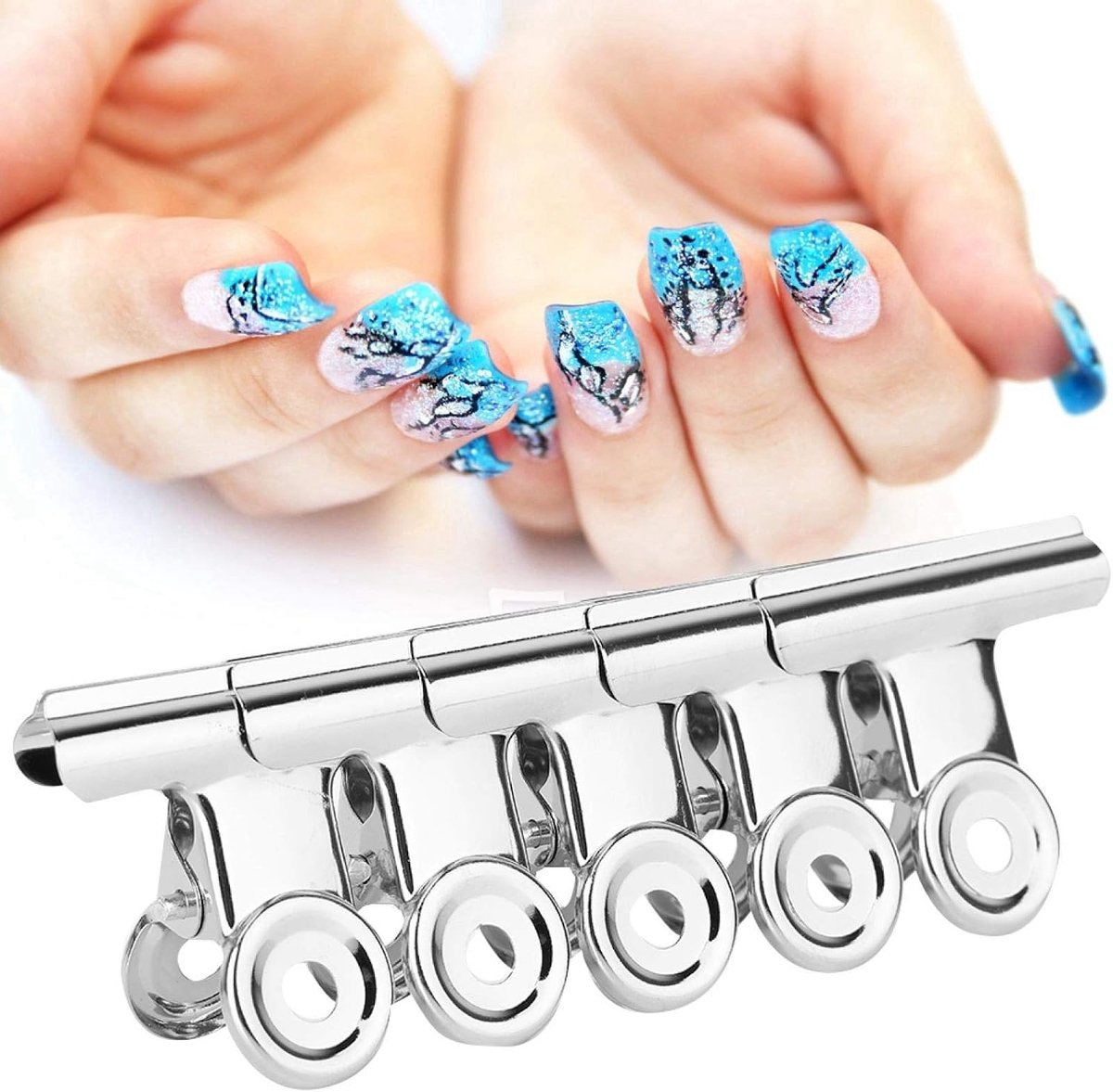 5 stuks Curve C nagelverlengingsclips, pinchklem voor nageldesign, nagelknijpclips, roestvrij stalen nagelverlengingsclips, multifunctionele nagelkunst accessoires