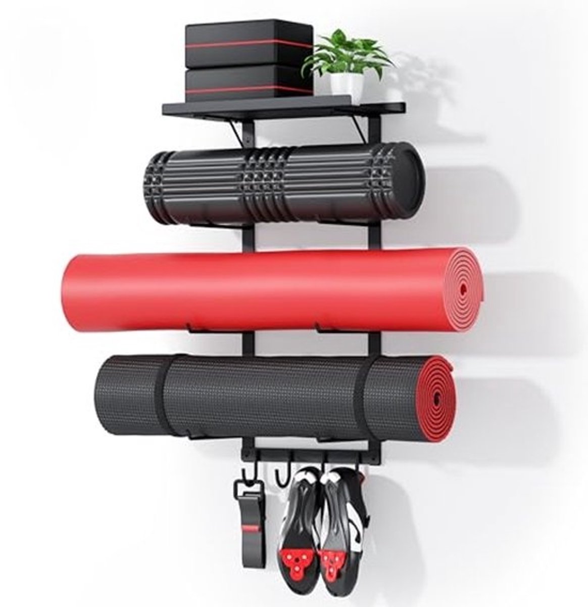Yoga Mat Houder Wandmontage voor Thuis Gym - Praktische Opslagaccessoire