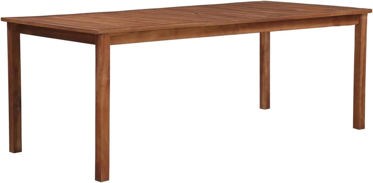 Eettafel, terrastafel, tuintafel, bijzettafel, salontafel, kleine balkontafel voor balkon, tuin, terras, woonkamer, 200 x 100 x 74 cm, acacia massief hout