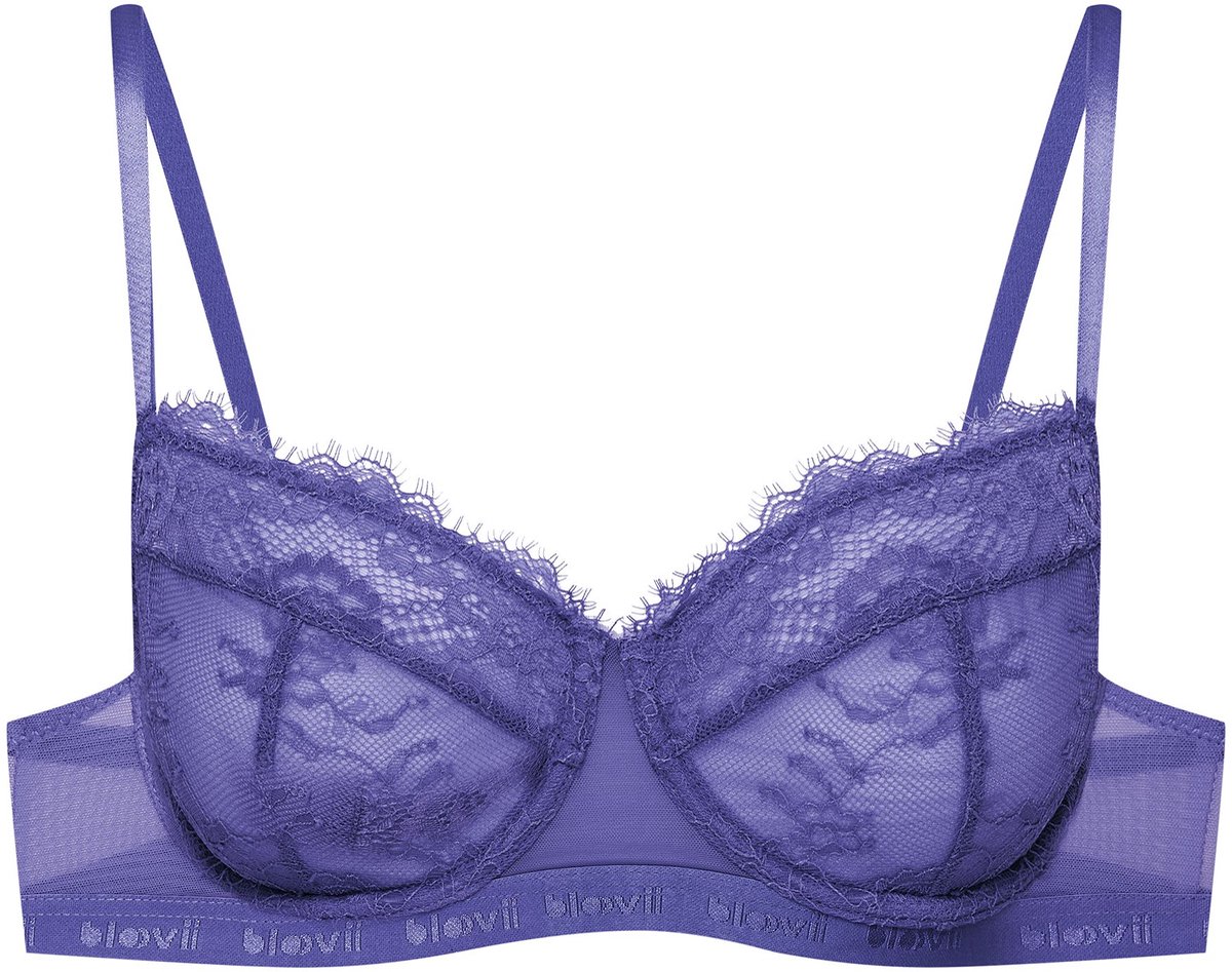 Bloovii Ocrissa - Zachte beha - Blauw - Kant met bloemenprint