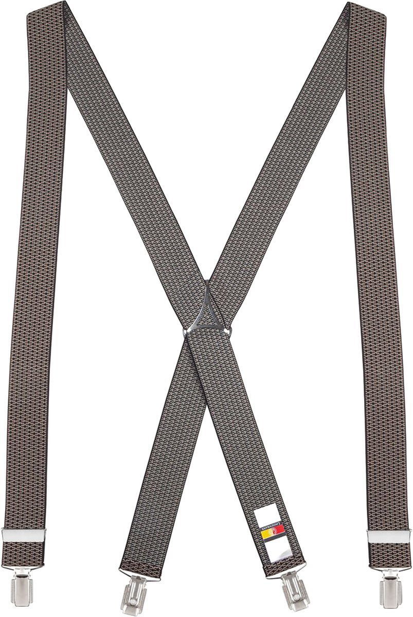 LINDENMANN heren bretels X-vorm - zwart dessin
