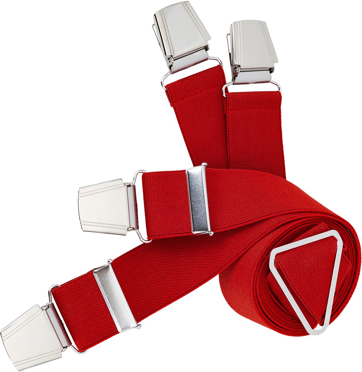 LINDENMANN heren bretels met extra sterke clips X-vorm - rood