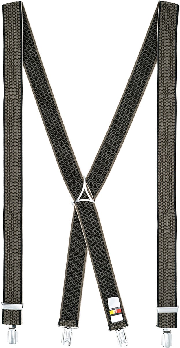 LINDENMANN heren bretels X-vorm - taupe dessin