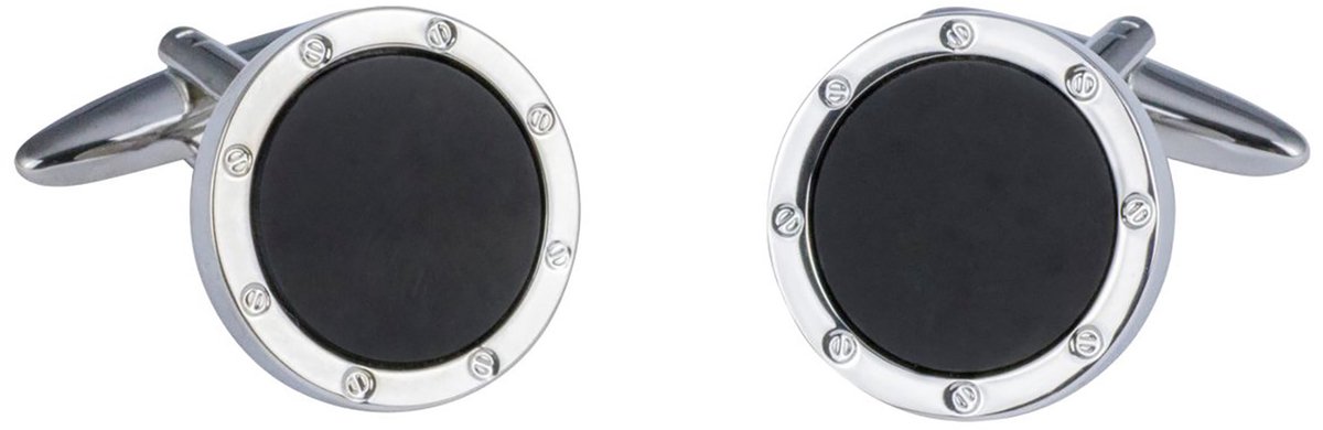 LINDENMANN heren manchetknopen odium plated - zilverkleurig