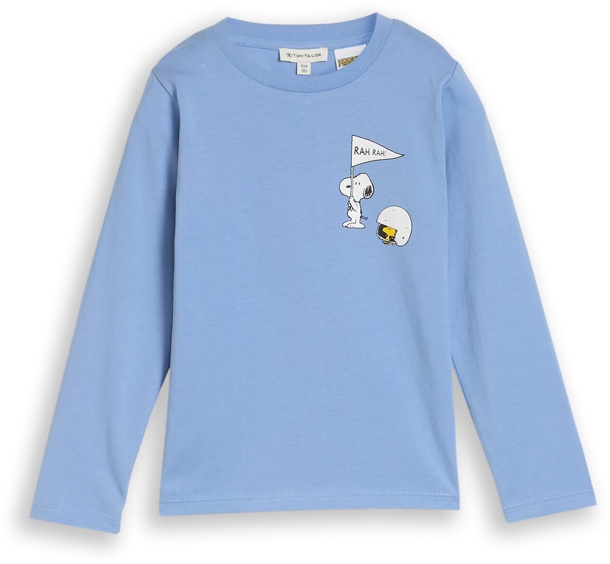Tom Tailor - T-shirt met lange mouwen en Peanuts-print op de rug - Maat 116/122 - Light Blue