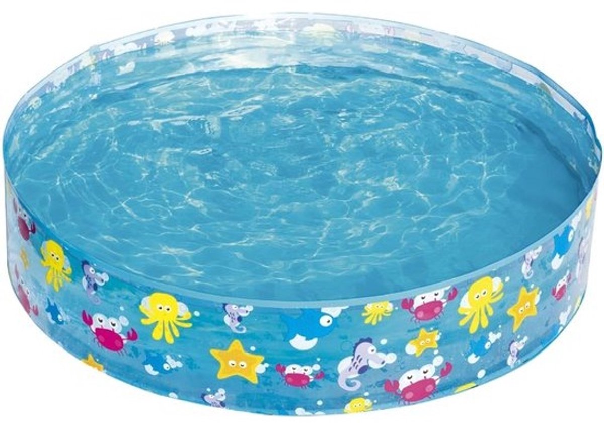 Peuter zwembad met glijbaan - Strandthema - Bestway FillN Fun Sparking Sea kinderbadje 122 x 25 cm Peuter zwembad met glijbaan