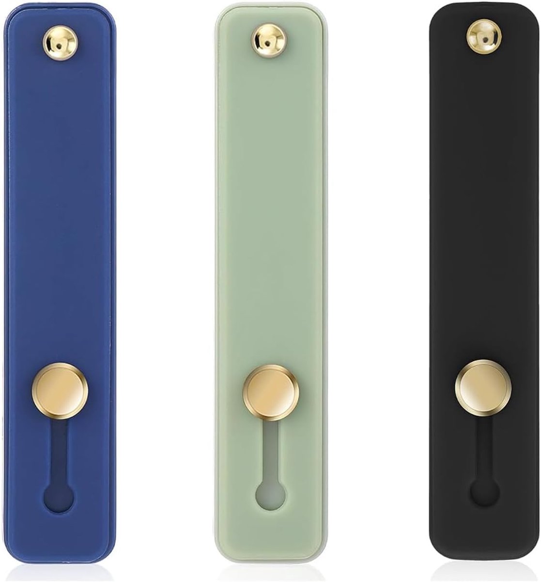 3 stuks vingerhouders met telefoonlus, telefoongreep, telescopische telefoonhouder voor alle smartphones (zwart, groen, blauw)
