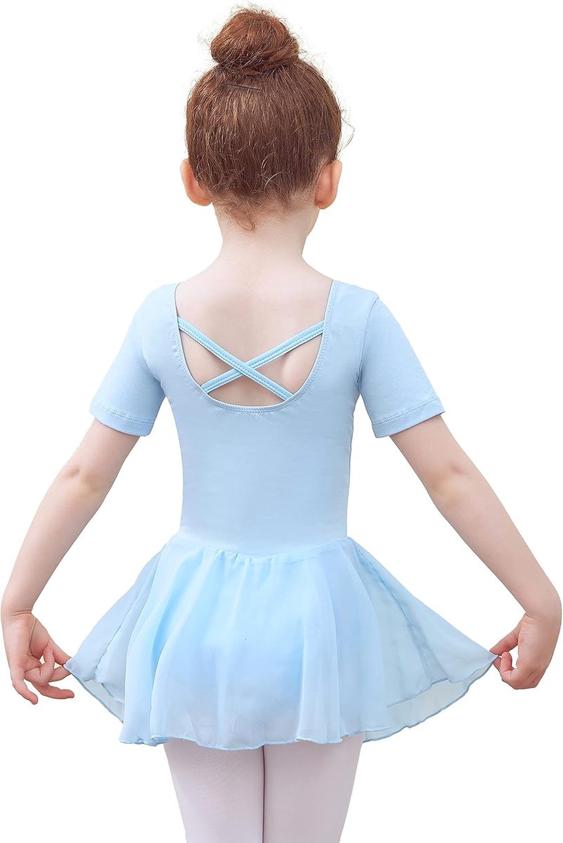 Balletkleding voor Meisjes balletjurk balletshirt Kinderen V-hals Kort/lange dansjurk met chiffon rok
