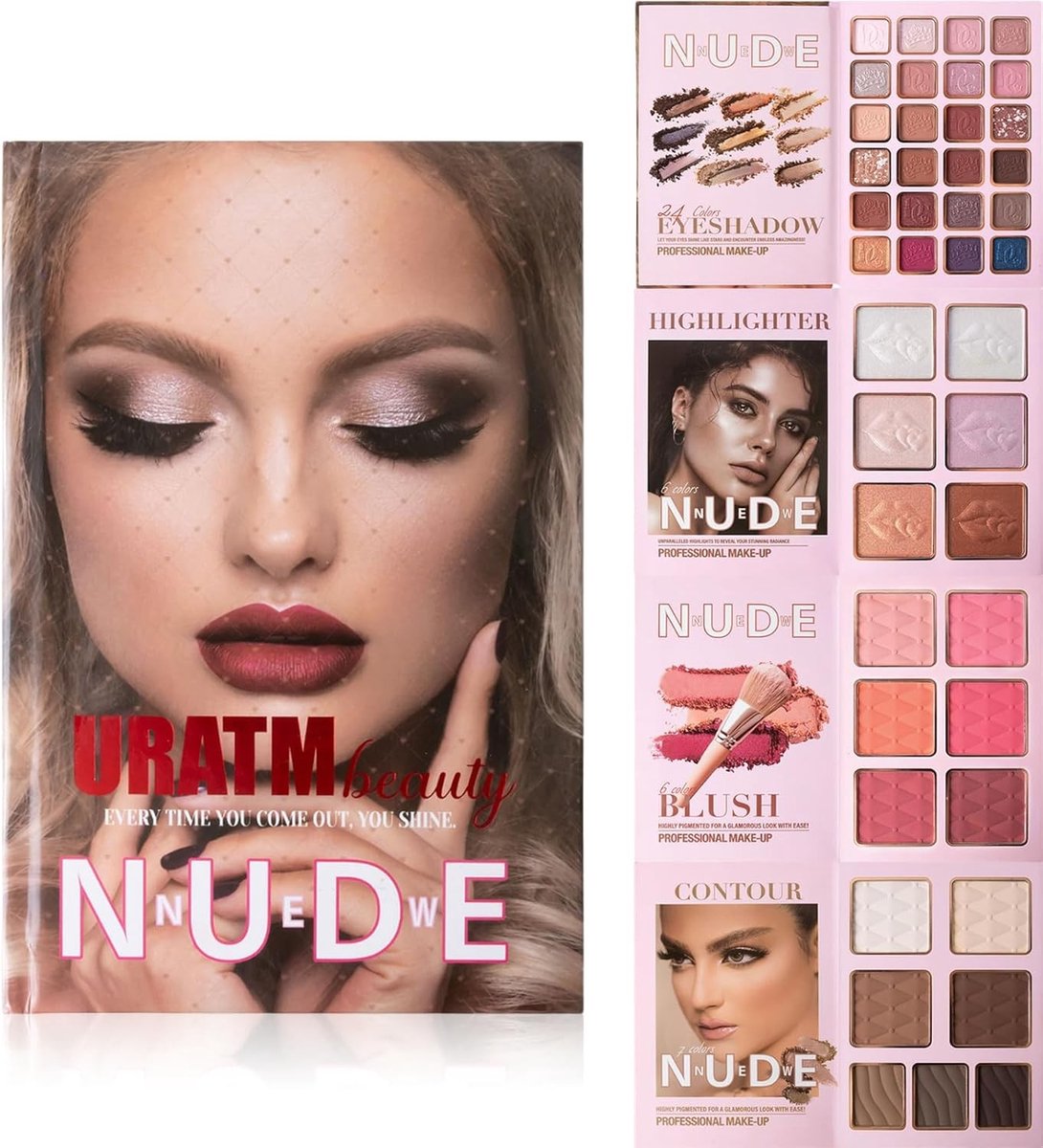 Complete Make-up Set voor Tieners met Oogschaduw, Blush, Lipverf en Highlighter in Handige Reis Etui