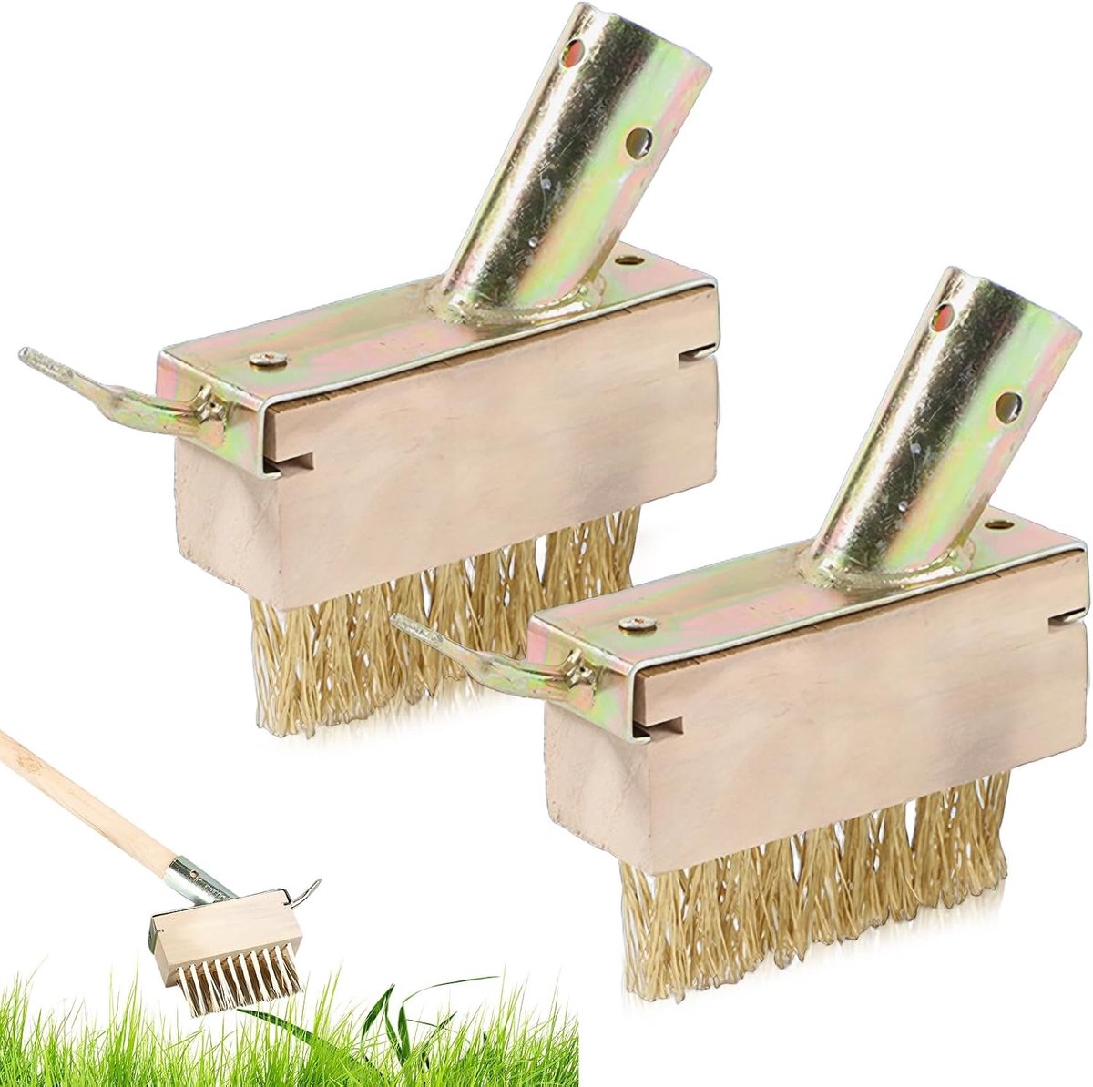 Set van 2 Stalen Harken voor Onkruidverwijdering, Perfect voor Gras en Schuim, Ideaal voor Tuinonderhoud