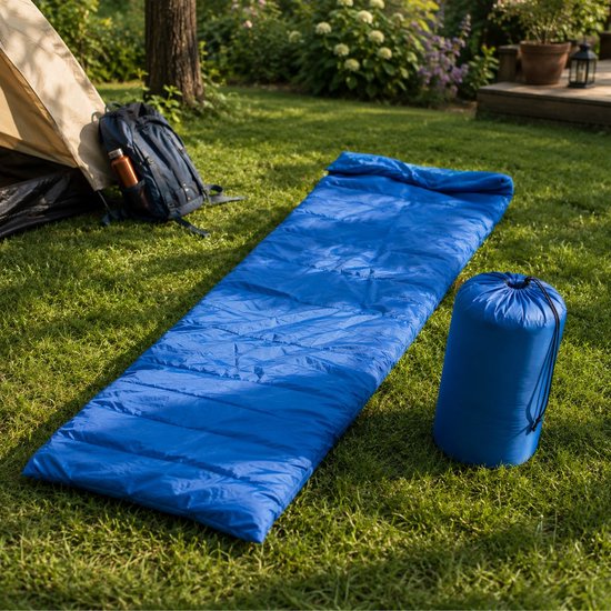 Camp Active Slaapzak Volwassenen - Zomerslaapzak voor 5°C tot 10°C - 190 x 72 cm - Blauw van Camp Active — afbeelding 2