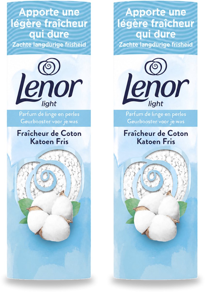 2 x Lenor Light - Geurbooster - Katoen Fris - Non-Stop Frisheid - 19 Wasbeurten - Bulkverpakking - 2 stuks