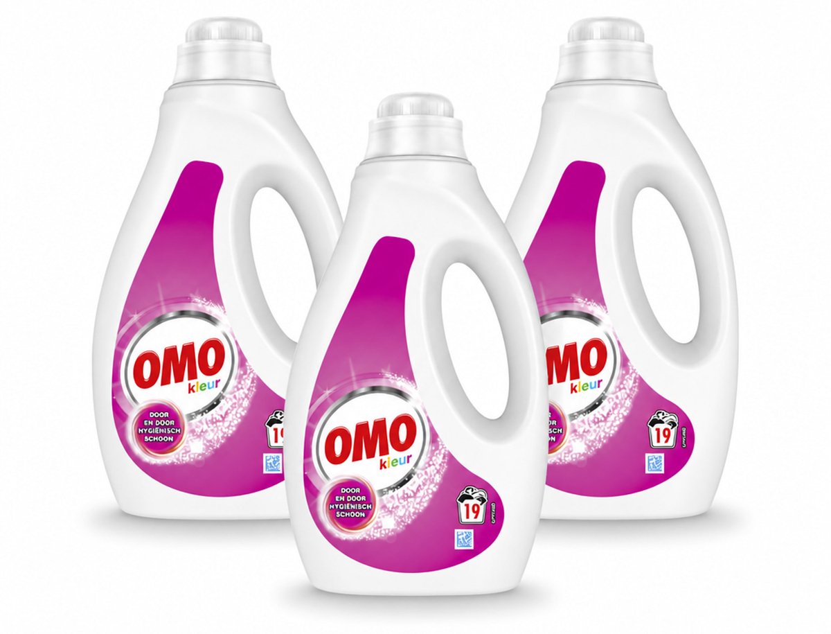 3 x OMO – Vloeibaar Wasmiddel – Kleur – 19 Wasbeurten – 950 ml - Bulkverpakking - 3 stuks