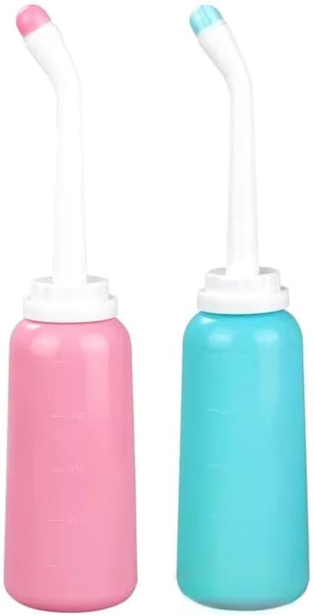 2 stuks - 500 ml – bidet - flessen - draagbaar reis bidet - 7*33.5cm - roze,blauw