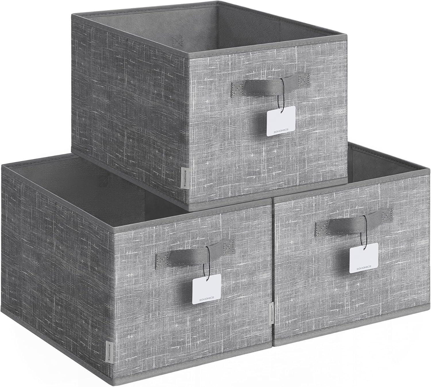 SONGMICS Opbergdozen Set van 3, 40x30x24 cm, Reed Grey
