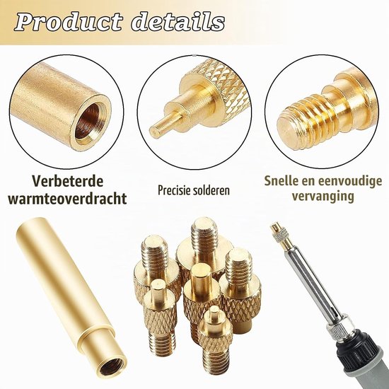 Set van 12 Stuks Melting Draad en Messing Lood Tips voor 3D Draad Invoegen en Soldeerwerk, Geschikt voor M2 tot M8 Draadverbindingen — afbeelding 3
