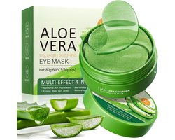 Aloe Vera Oogpads voor Vermoeide Ogen, 60 Hyaluron Patches met Collageen voor Hydratatie en Verfrissing, Ideaal voor Anti-Aging en Verminderen van Wallen