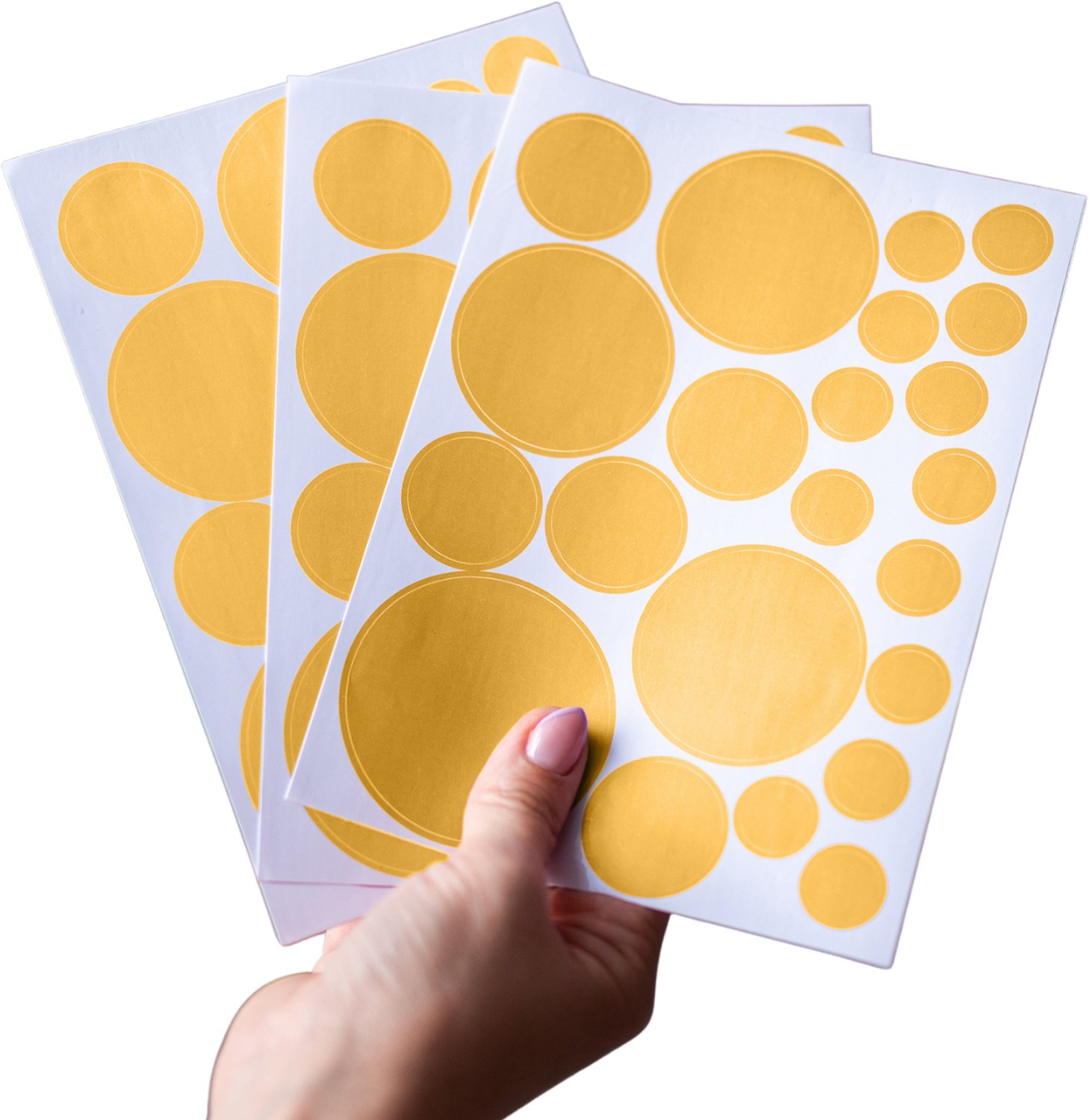 LILIMAUS Muurstickers kinderkamer - 132 stippen - zelfklevend - geel