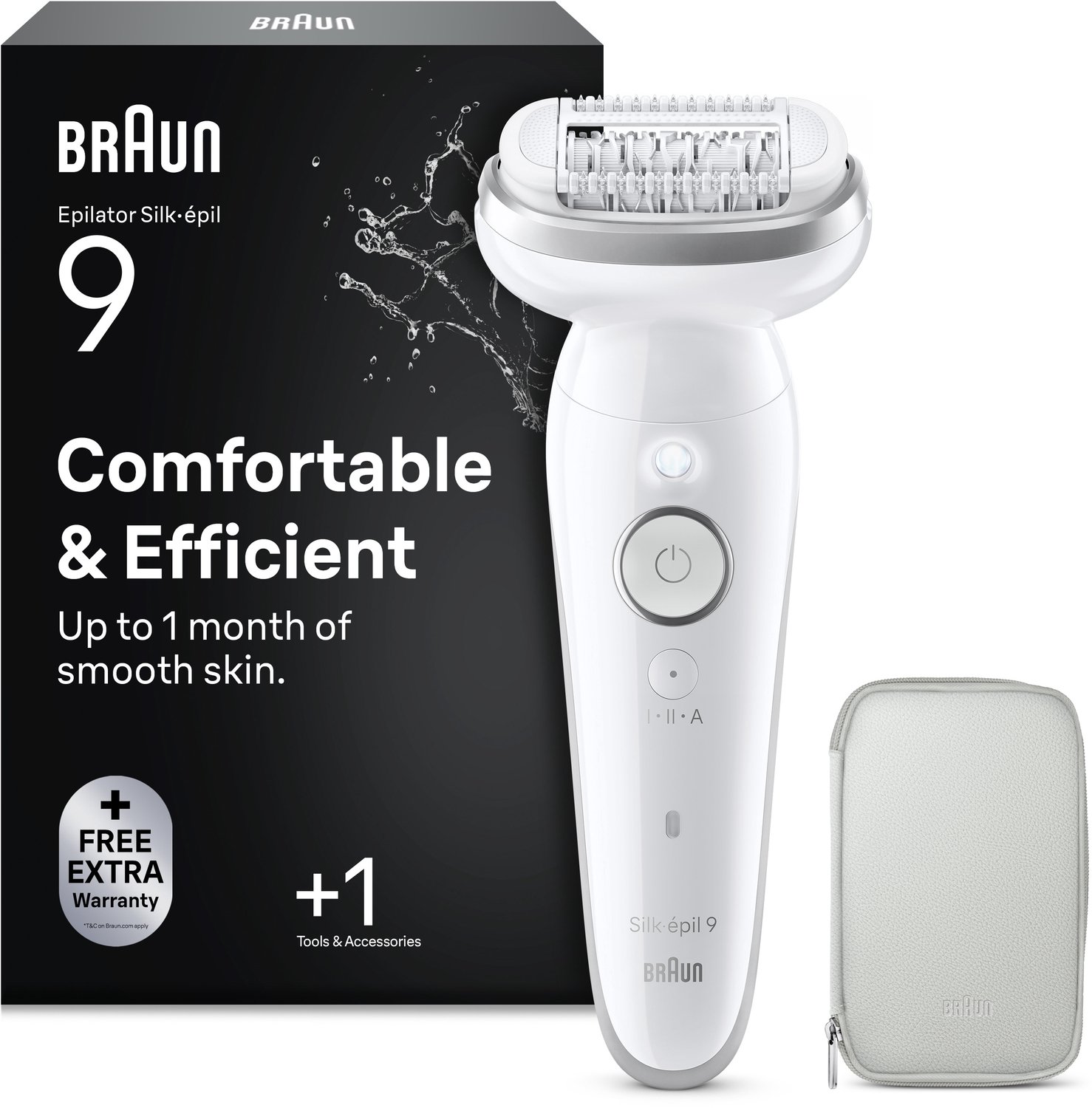 Braun Silk·épil 9 - 9-000 - Wet & Dry Epilator - Met Flexibele Kop voor Gemakkelijke Haarverwijdering - Langdurig Gladde Huid - Zilver