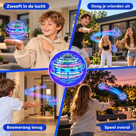 Airglide Magic Spinner - Airglide Bal - Airgliderbal Magic Spinner - Airglide - Flying Ball - Mini Drone Voor Binnen - Fly Spinning Ball - Flying Spinner - Fidget Toy Boomerang Spinner - Met Led - Speelgoed Voor Kinderen - Kerstcadeau — afbeelding 4