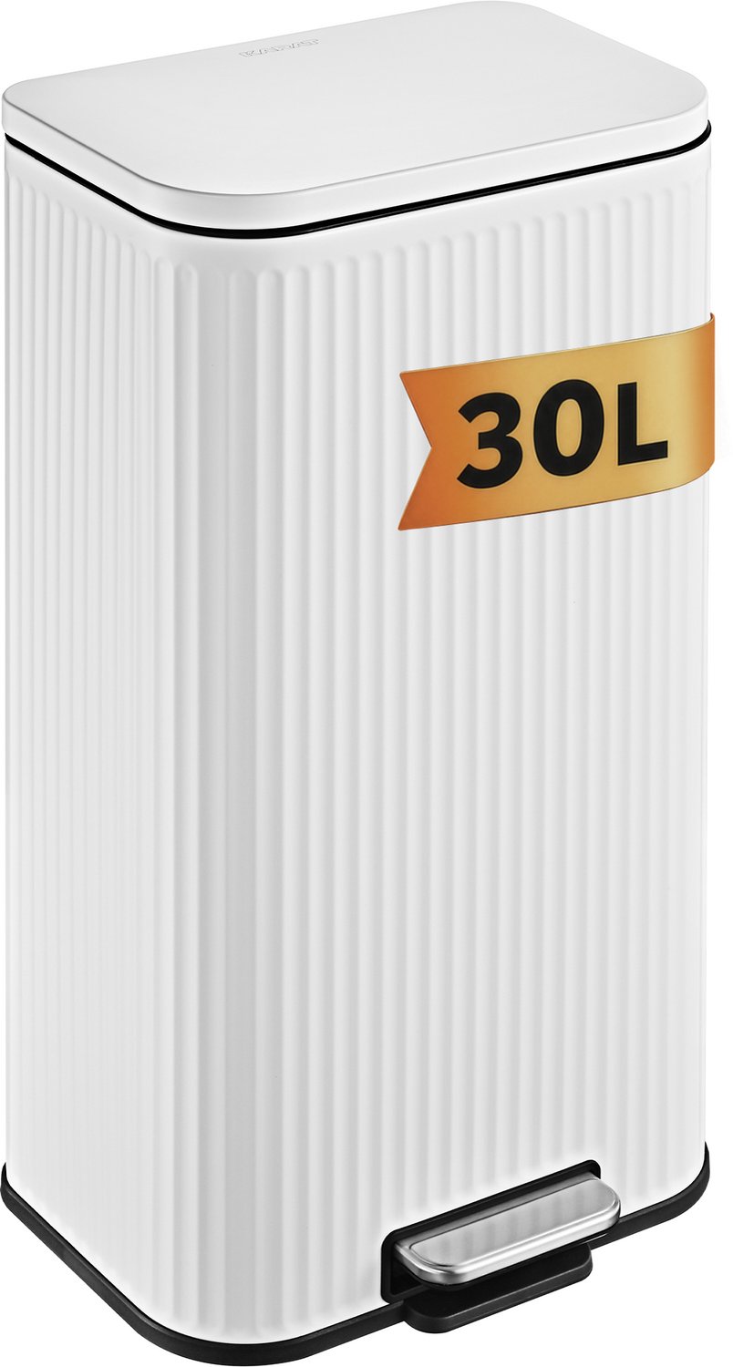 Floordirekt Pedaalemmer Miles met Soft-Close en Uitneembare Binnenemmer - Wit - 30 L