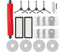 Vervangende Accessoireset voor Roborock Qrevo S, Qrevo Pro en Qrevo Plus Robotstofzuiger - 1 Hoofdborstel, 4 Zijborstels, 2 HEPA-Filters, 4 Dweilpads, 6 Stofzakken en Reinigingsborstel