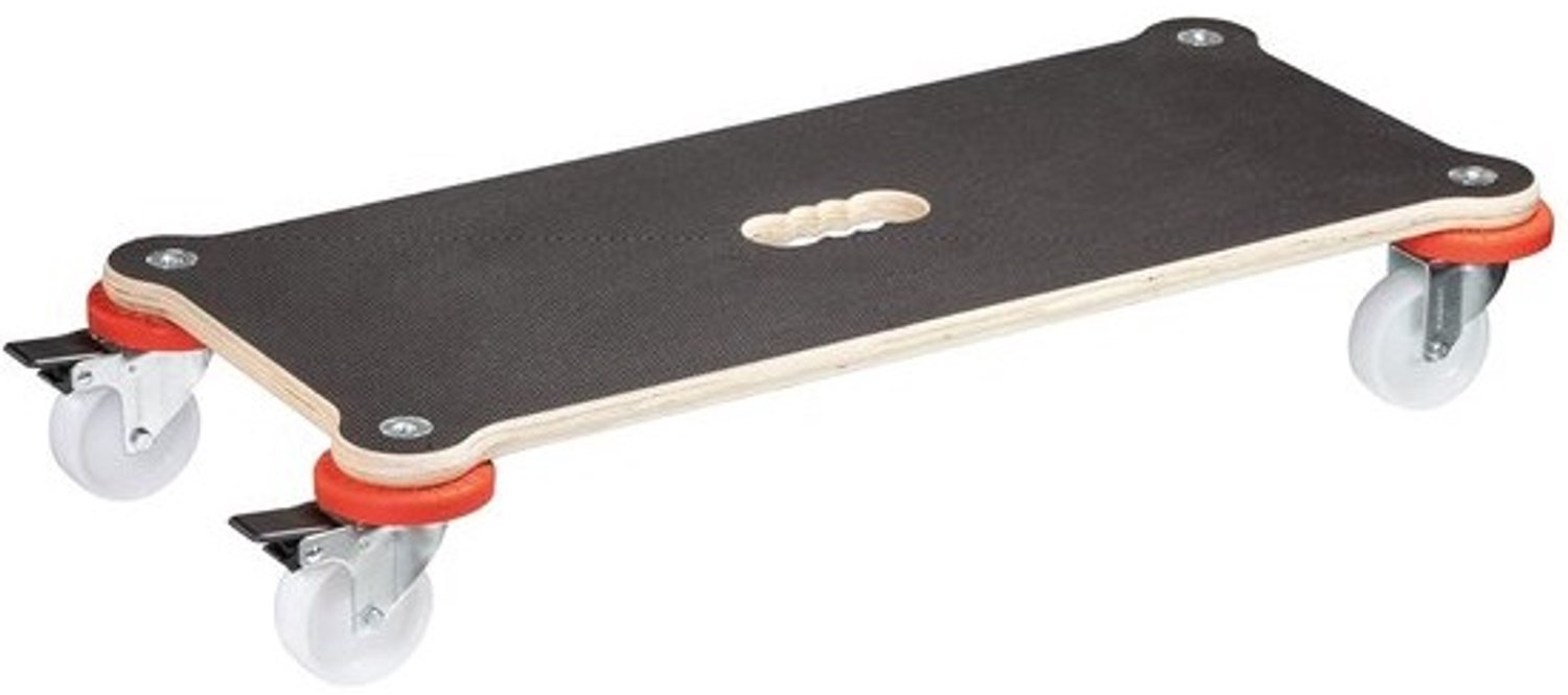 Transportdolly - Verhuisplatform voor zware lasten - Zware spullen verplaatsen - Antislip en wandvriendelijk - 71 x 31 cm - Bruin/rood