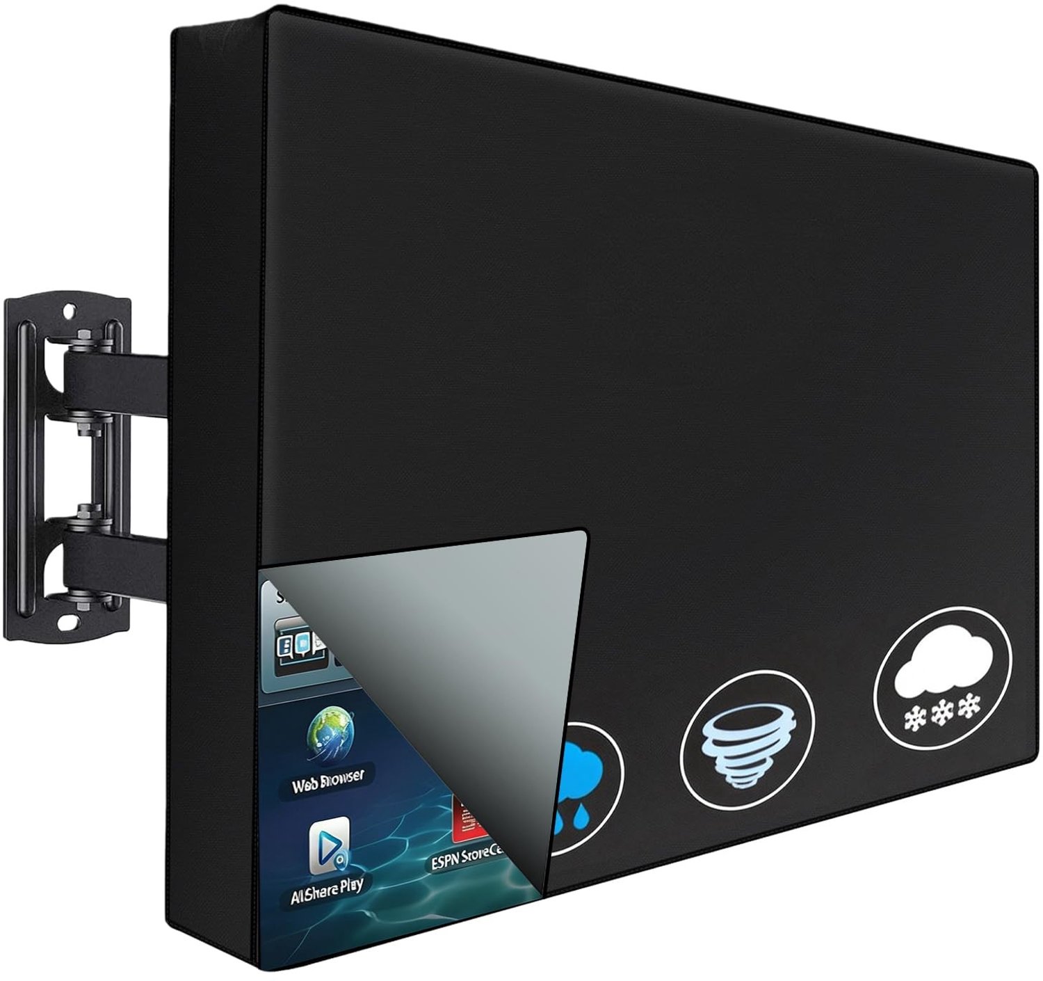 TV Afdekking 40-42 inch - Waterdicht Oxford Stof - Zwart